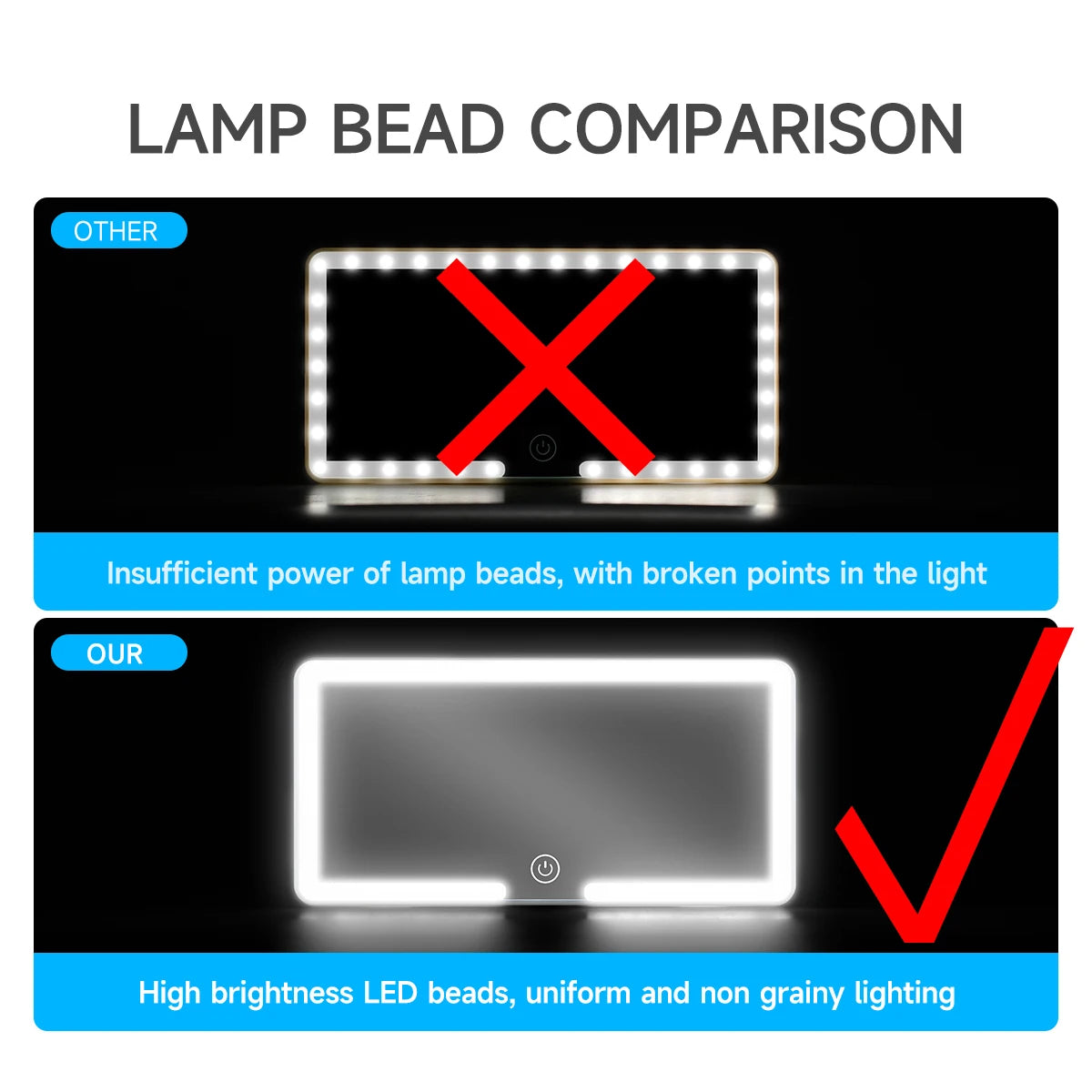 LED Car Makeup Mirror