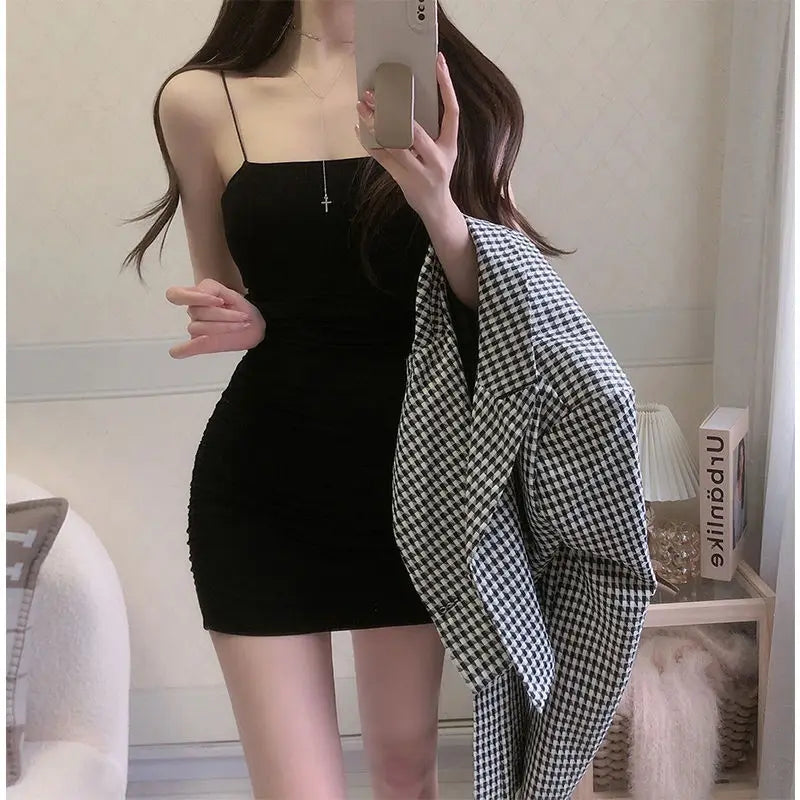 Elegant Sling Sleeveless Short Dress