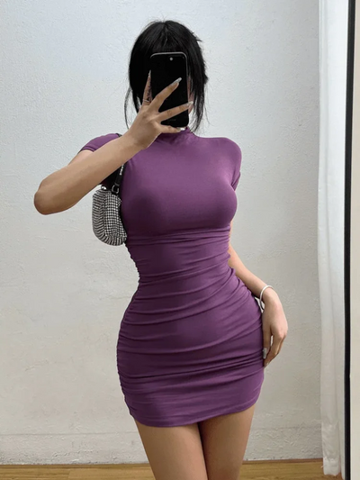 Luna Bodycon Half-Collar Dress