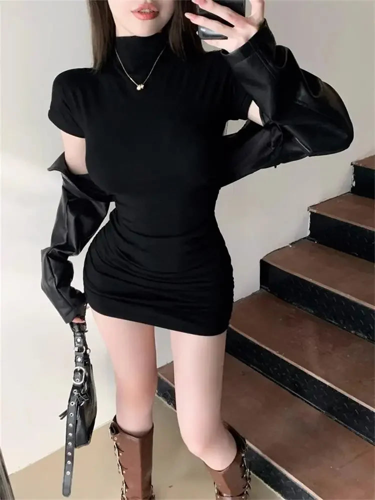 Luna Bodycon Half-Collar Dress